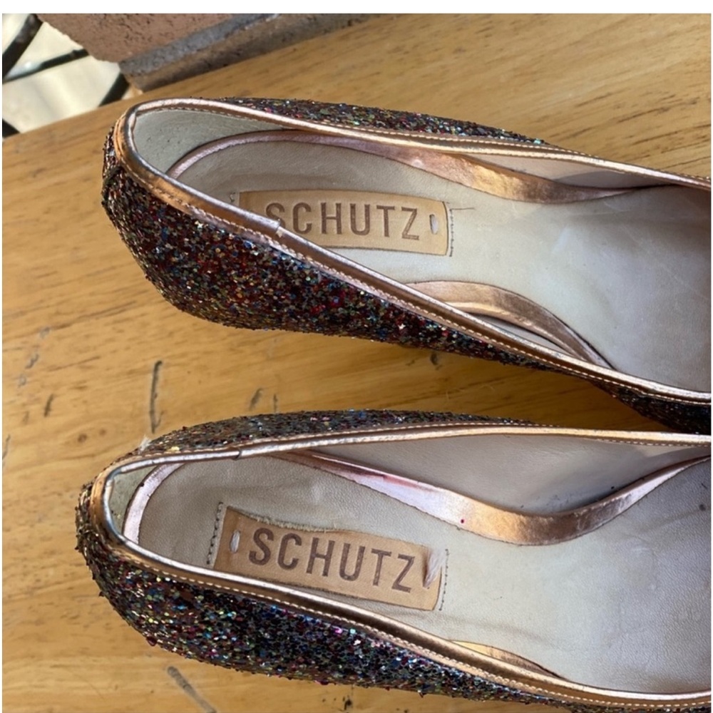 Schutz Delila Women’s Size 6 Multicolor Glitter Sparkle Pointed Toe Heels Pumps - Picture 11 of 12